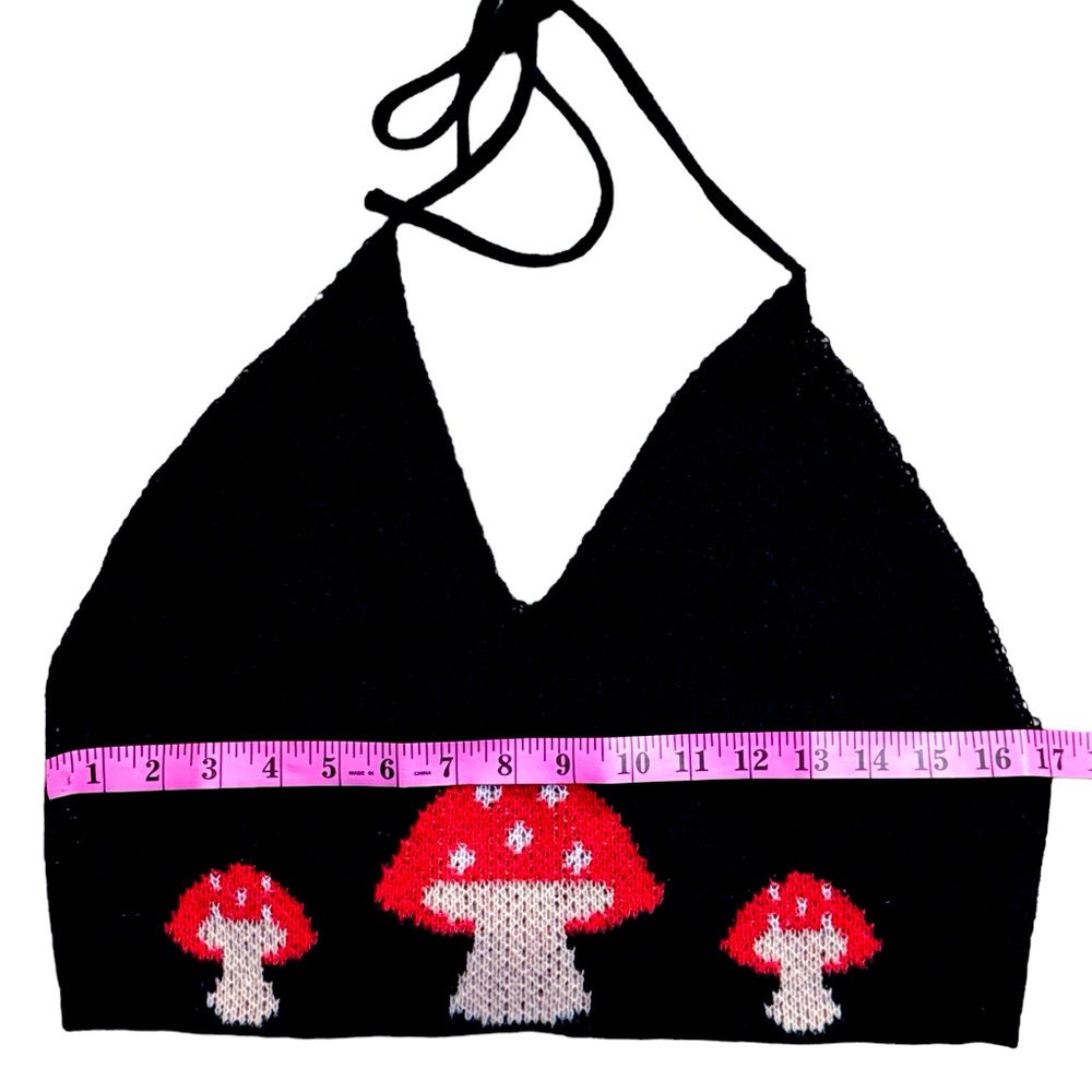 Mushroom sweater cropped top